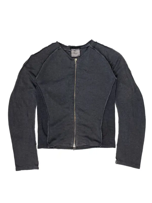 Deconstructed Knit Zip Jacket