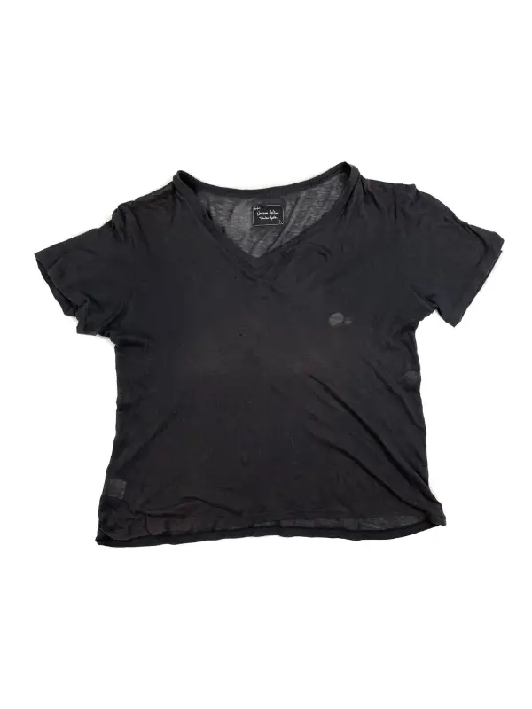 Cropped V-Neck Tee
